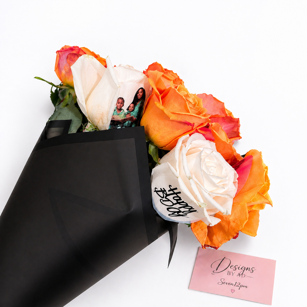 12 Custom photo roses long stem